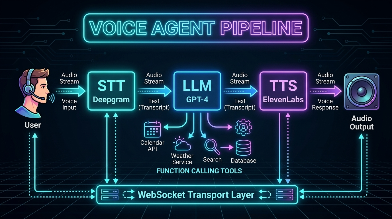 Architecture Diagram: Data flow through Pipecat pipeline stages