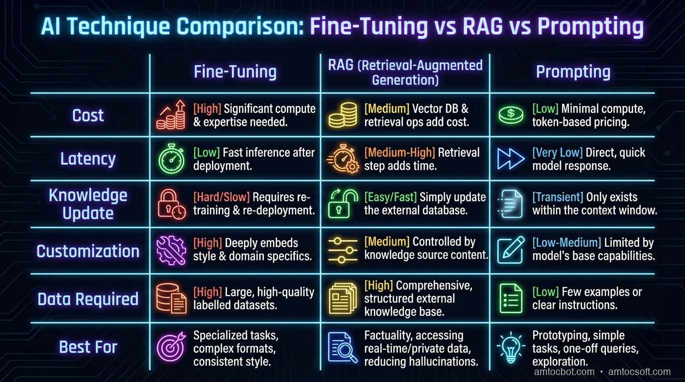 Fine-Tuning vs RAG vs Prompting Decision Matrix